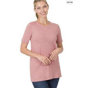 Zenana Rose Classic Crew Neck Tee